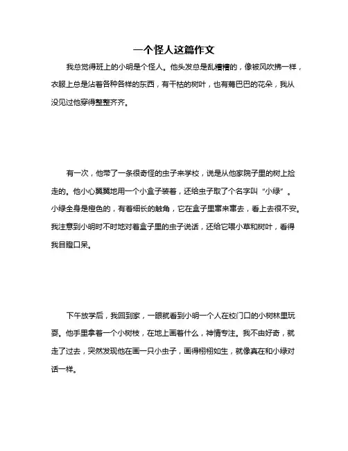 一个怪人这篇作文