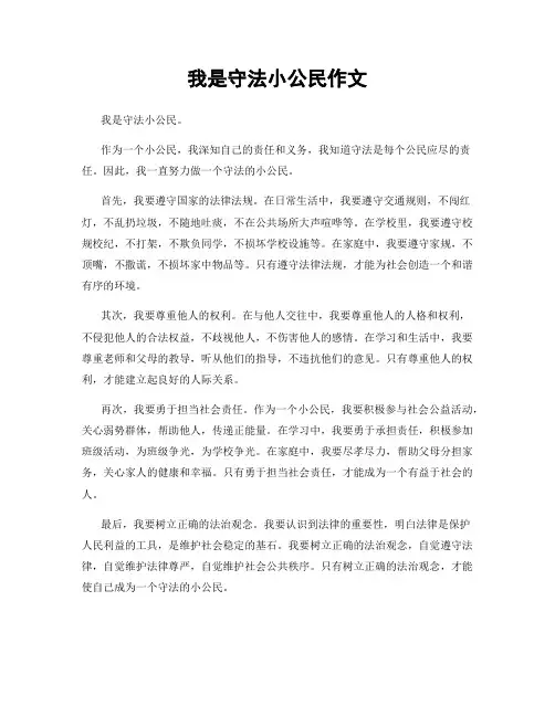 我是守法小公民作文