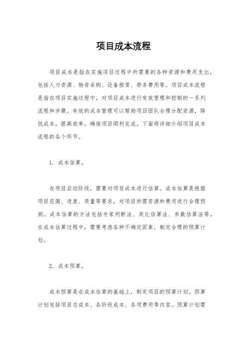 项目成本流程