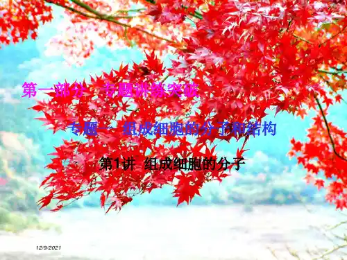高考生物二轮复习专题一组成细胞的分子和结构1组成细胞的分子课件高三全册生物课件