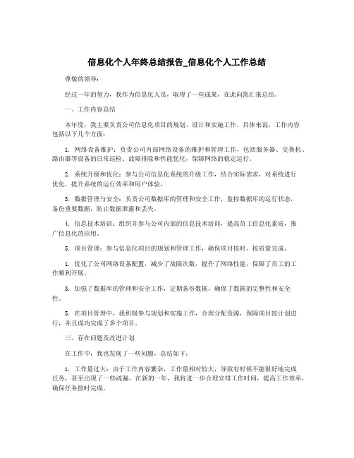 信息化个人年终总结报告_信息化个人工作总结