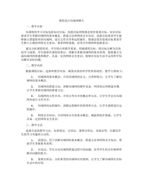 课程设计局域网聊天