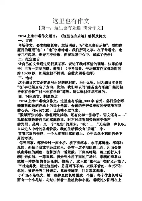 作文范文之这里也有作文