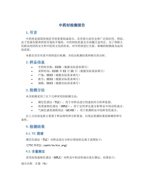 中药材检测报告