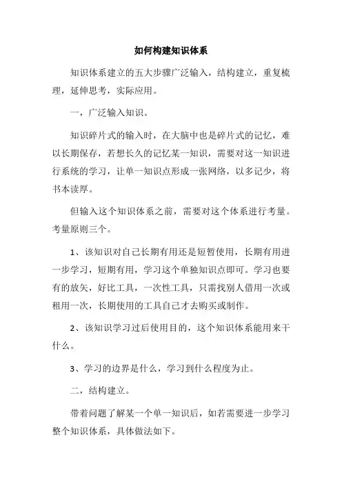 如何构建知识体系