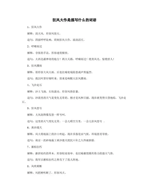 狂风大作是描写什么的词语