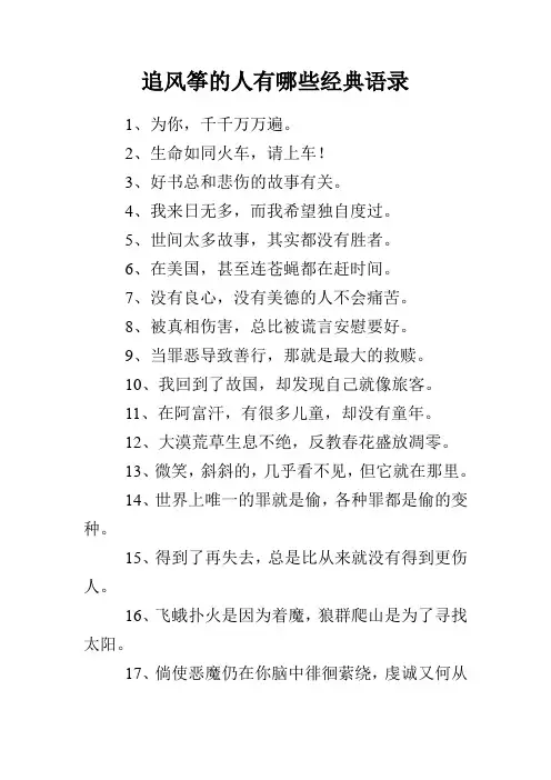 追风筝的人有哪些经典语录