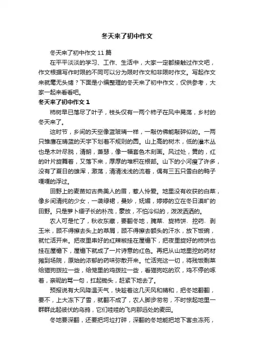冬天来了初中作文