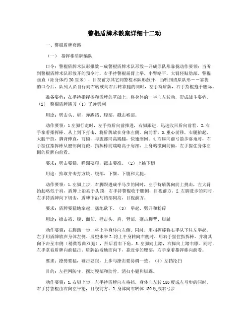 警棍盾牌术教案详细十二动