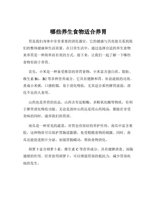 哪些养生食物适合养胃