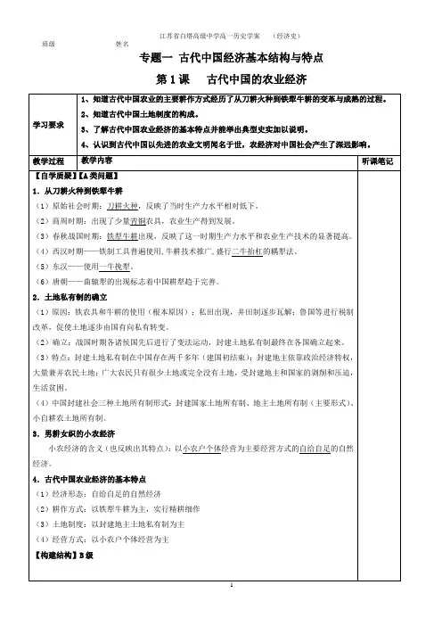 古代中国的农业经济