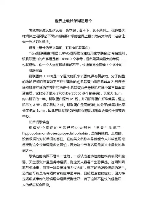 世界上最长单词是哪个