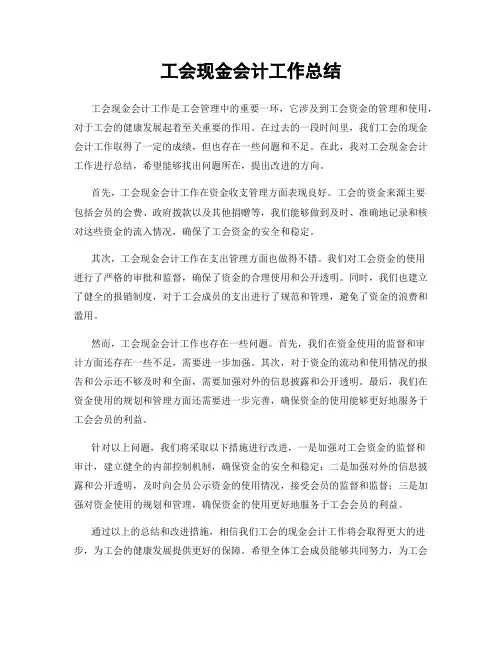 工会现金会计工作总结