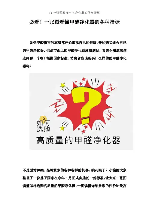 11一张图看懂空气净化器的所有指标