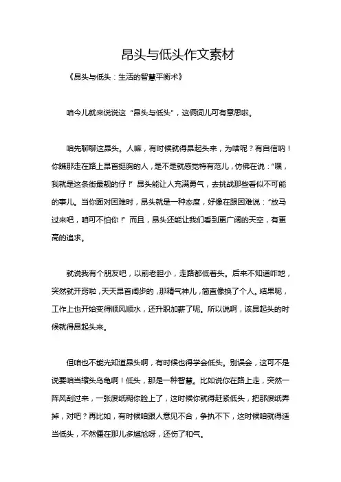 昂头与低头作文素材