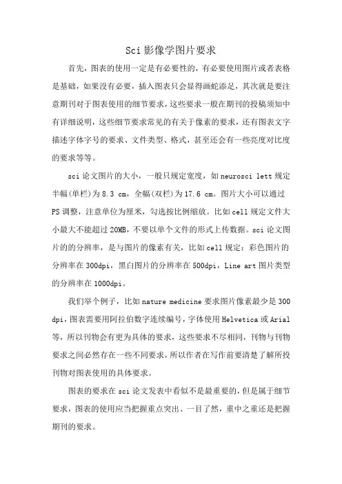 Sci影像学图片要求