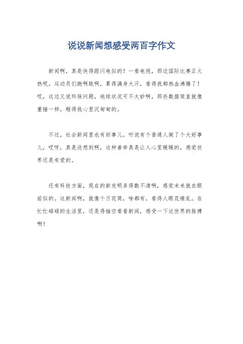 说说新闻想感受两百字作文