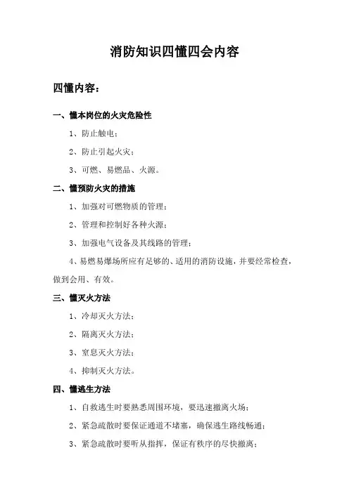 消防知识“四懂四会”