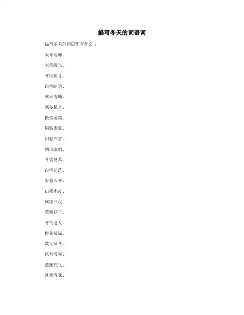 描写冬天的词语词