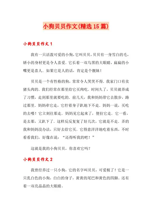 小狗贝贝作文(精选15篇)