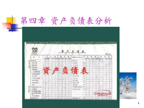 第四章-资产负债表分析PPT课件