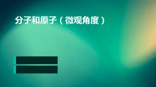 分子和原子(微观角度)