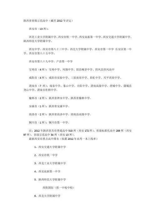陕西省省级示范高中