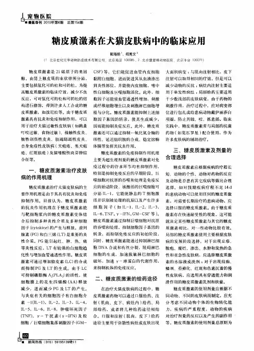 糖皮质激素在犬猫皮肤病中的临床应用