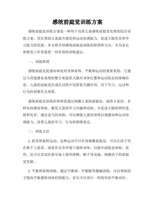 感统前庭觉训练方案