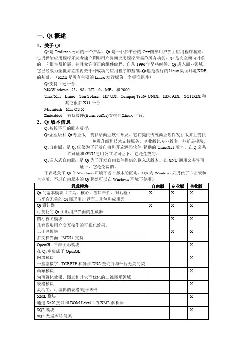 Qt4知识初步介绍