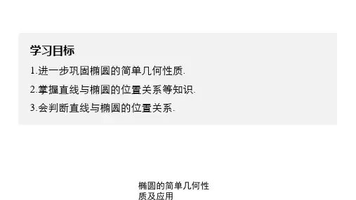 椭圆的简单几何性质及应用课件