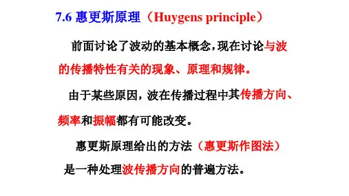 7.6惠更斯原理与波的反射和折射