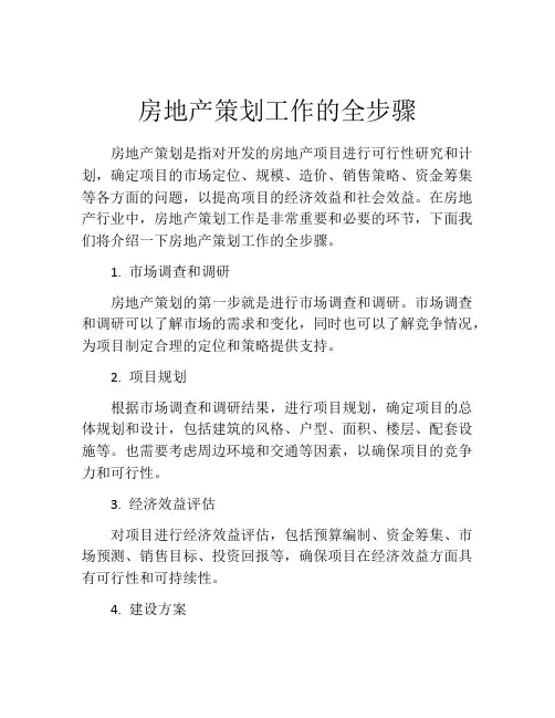 房地产策划工作的全步骤