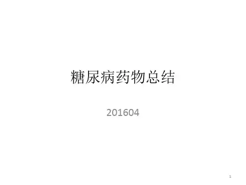 糖尿病药物总结精品PPT课件