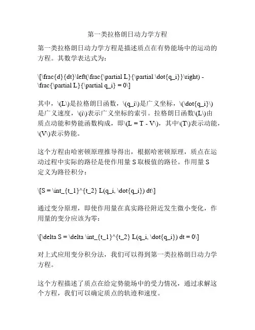 第一类拉格朗日动力学方程