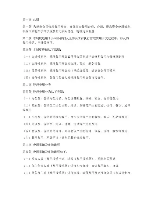 公司管理费用审核制度范本