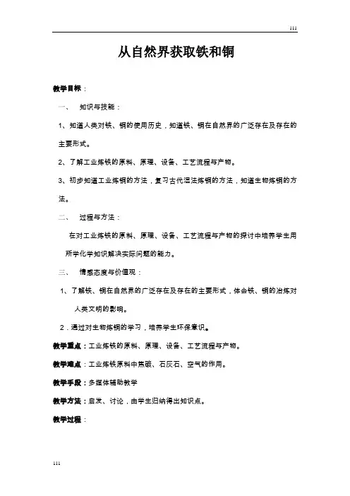 《铁、铜及其化合物的应用》教案16