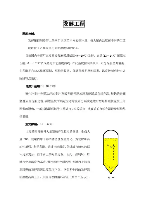 啤酒发酵过程中的温度特性及采用的控制