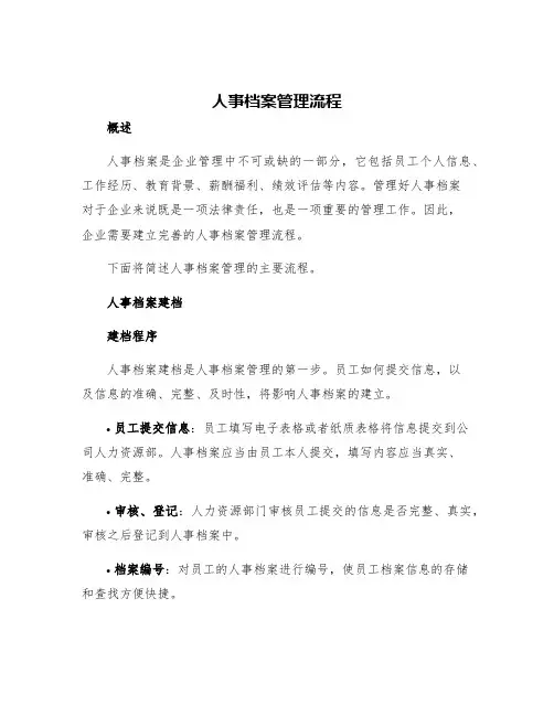 人事档案管理流程