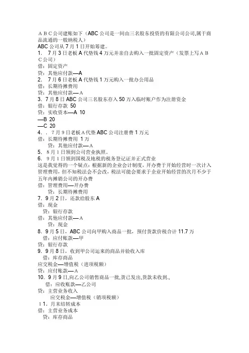 财务建账宝典(建帐必备)