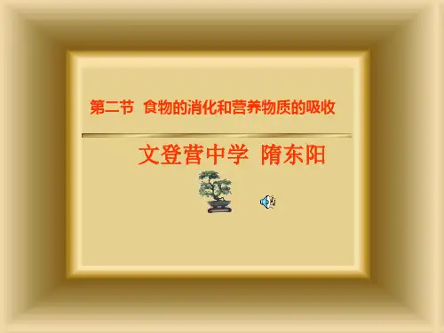 食物的消化和营养物质的吸收ppt课件