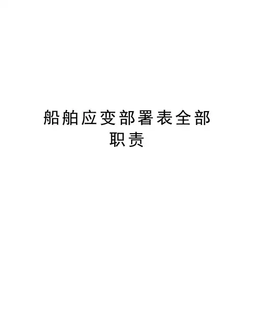 船舶应变部署表全部职责知识讲解