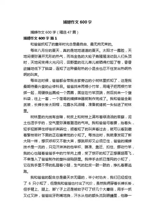 捕蝉作文600字（精选47篇）