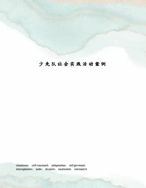 少先队社会实践活动案例