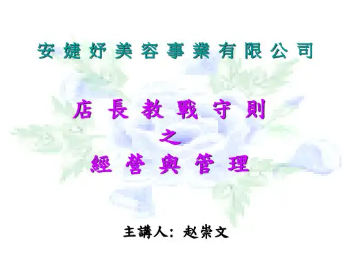 某美容事业有限公司店长培训教材(PPT 36张)