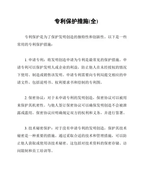 专利保护措施(全)