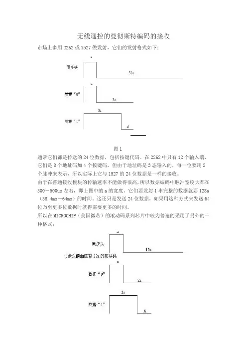 无线遥控的曼彻斯特编码的接收