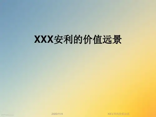 XX安利的价值远景