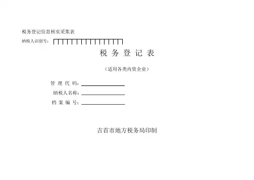 税务登记信息核实采集表(样表)
