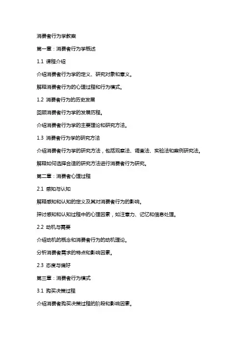 消费者行为学教案